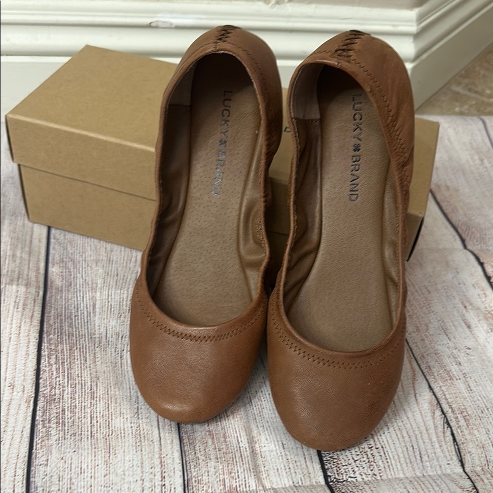 Lucky Brand Women's Brown Ballet Flats
